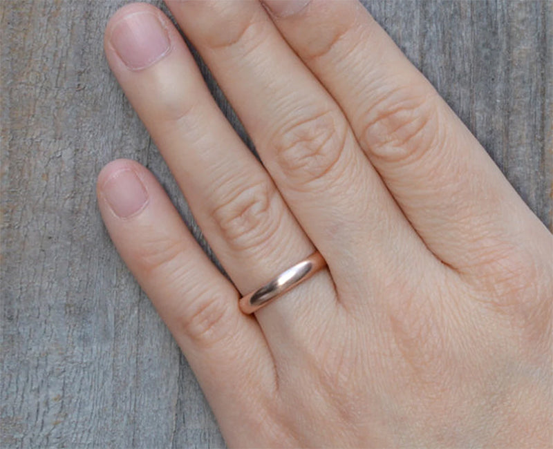 3mm, 4mm Rose Gold Wedding Band