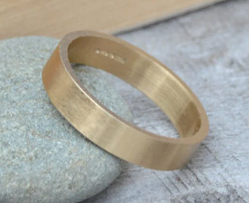 4mm Wedding Band in 9k Yellow Gold, Traditional Wedding Ring