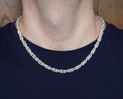6mm Byzantine Chain Necklace for Men