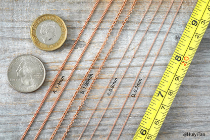Solid 9ct Rose Gold Chain, Trace, Curb, and Belcher