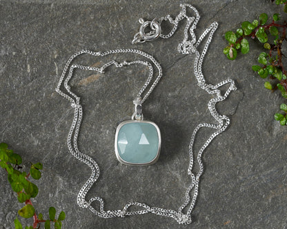 4.6ct Natural Aquamarine Necklace in Sterling Silver