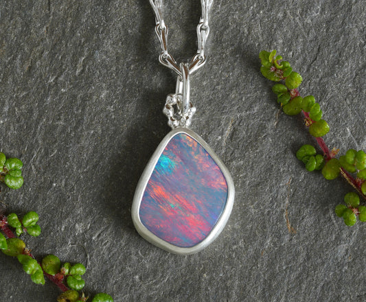 2.85ct Australian Opal Doublet Necklace in Sterling Silver