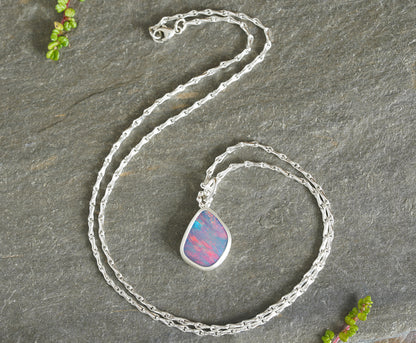 2.85ct Australian Opal Doublet Necklace in Sterling Silver