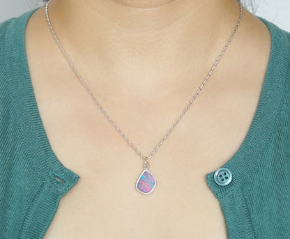 2.85ct Australian Opal Doublet Necklace in Sterling Silver