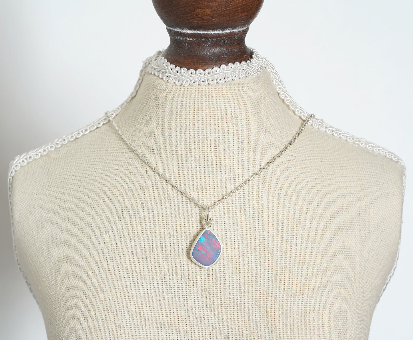2.85ct Australian Opal Doublet Necklace in Sterling Silver
