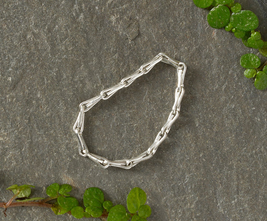 Barleycorn Chain Ring in Sterling Silver