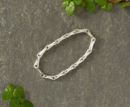 Barleycorn Chain Ring in Sterling Silver