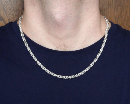 4.5mm Byzantine Chain Necklace for Men