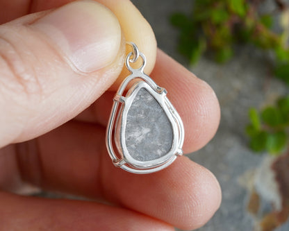 Natural Diamond Slice Necklace in Sterling Silver