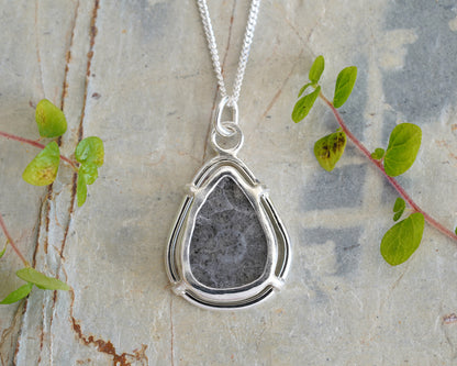 Natural Diamond Slice Necklace in Sterling Silver