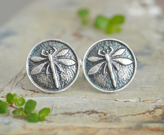 Dragonfly Cufflinks in Sterling Silver
