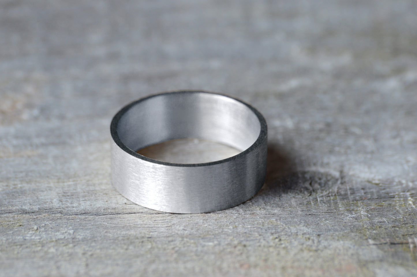 8mm Flat Wedding Band, Satin Finish Wedding Ring