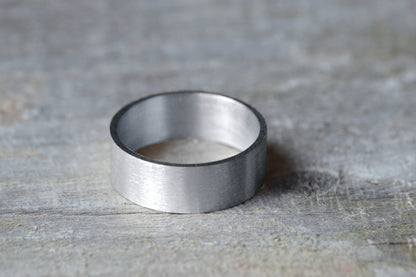 8mm Flat Wedding Band, Satin Finish Wedding Ring