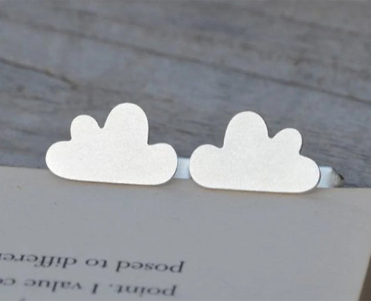 Fluffy Cloud Cufflinks in Sterling Silver, Personalized Cloud Cufflinks