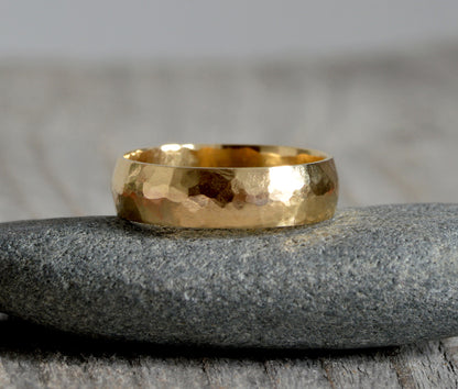2mm Wedding Band, 6mm Wedding Ring, Hammered Effect Wedding Band, Made To Order.