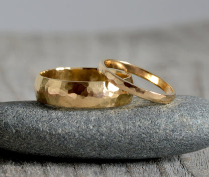 2mm Wedding Band, 6mm Wedding Ring, Hammered Effect Wedding Band, Made To Order.