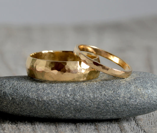 2mm Wedding Band, 6mm Wedding Ring, Hammered Effect Wedding Band, Made To Order.
