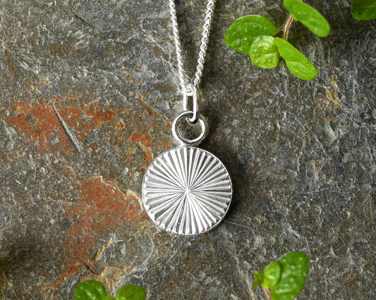 Hand Engraved Silver Pendant Necklace