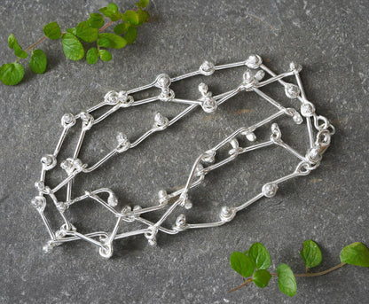 Head Pin Link Necklace in Sterling Silver, Handmade Chain Necklace