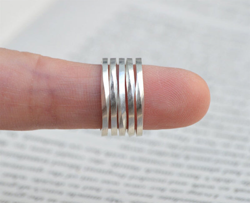 Inside Out Stacking Ring in Sterling Silver