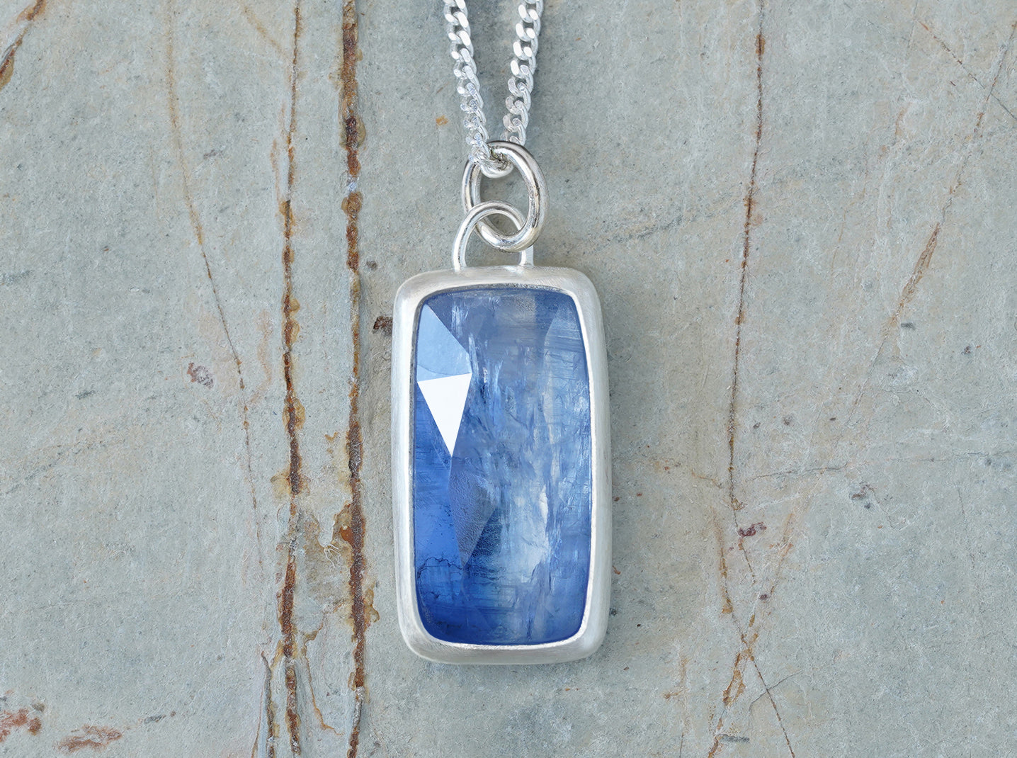 3ct Kyanite Necklace in Sterling Silver