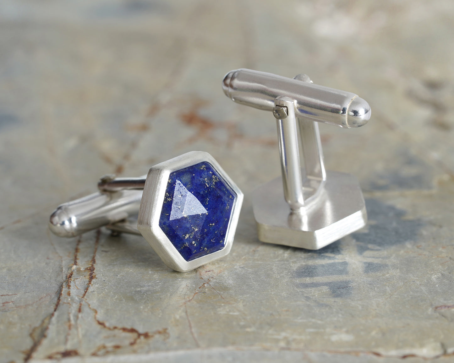 9.6ct Lapis Lazuli Cufflinks in Sterling Silver