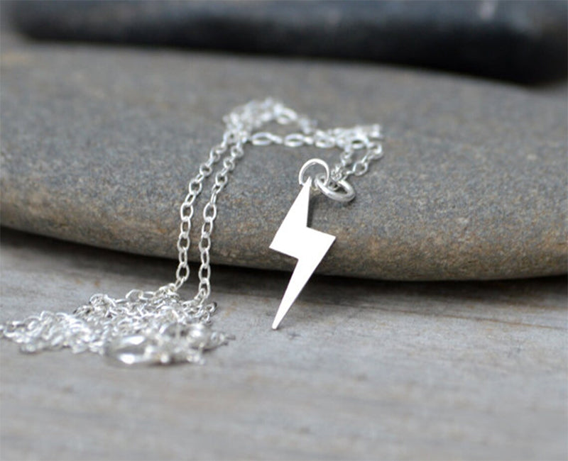 Lightning Bolt Necklace in Sterling Silver