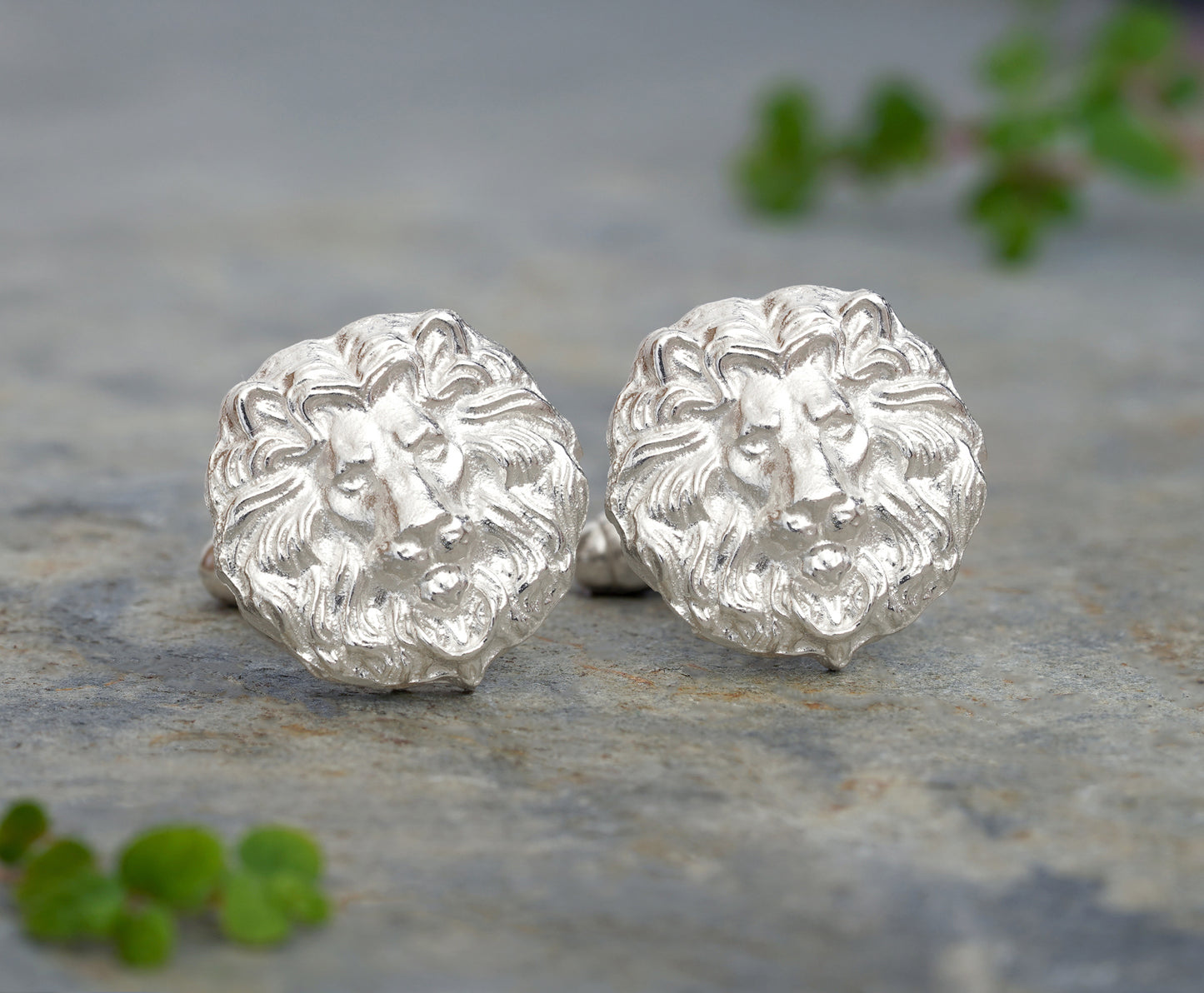 Sterling Silver Lion Cufflinks