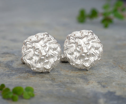 Sterling Silver Lion Cufflinks