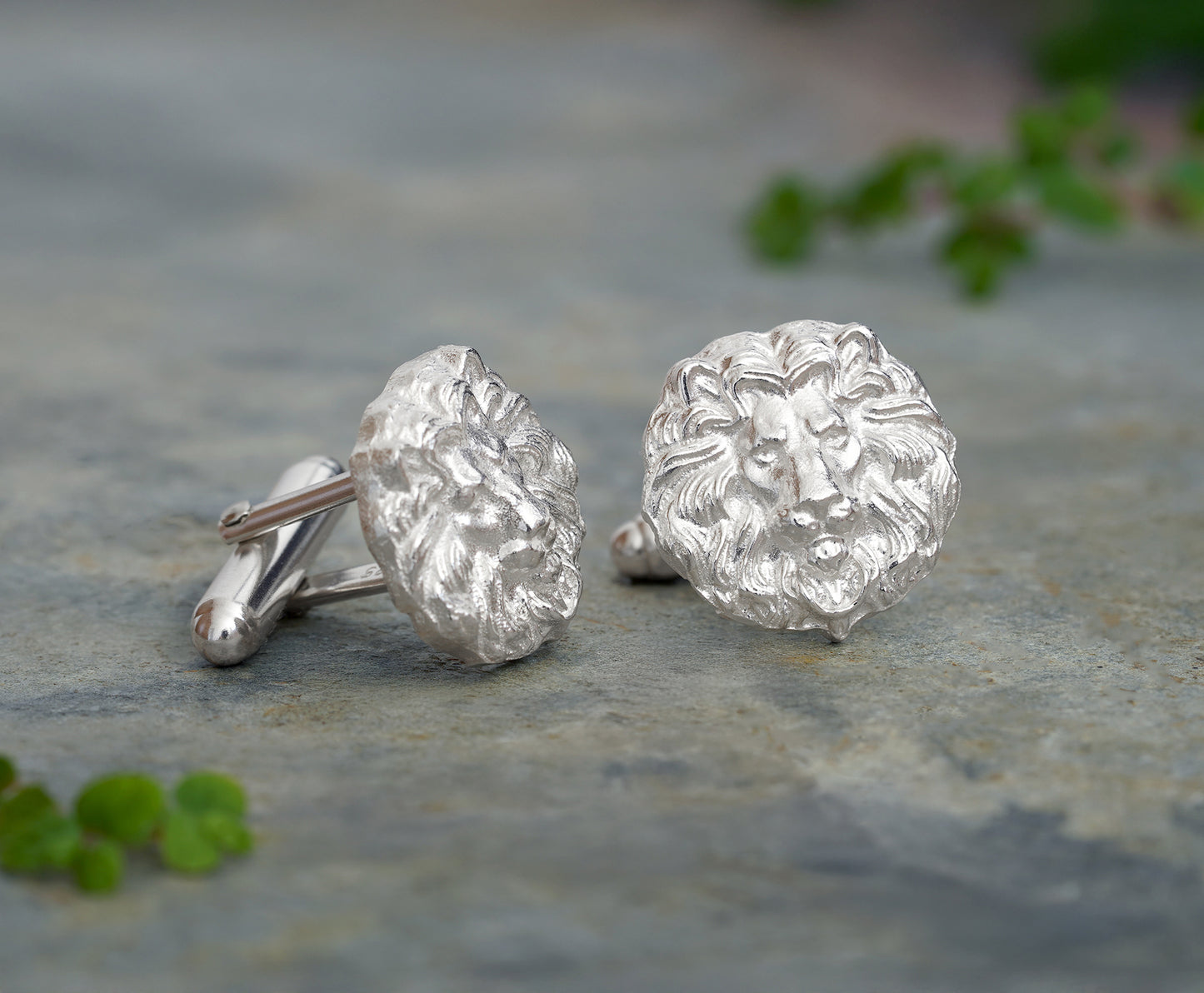 Sterling Silver Lion Cufflinks