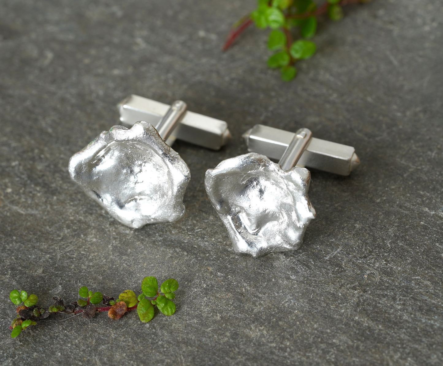 Molten Silver Cufflinks in Sterling Silver