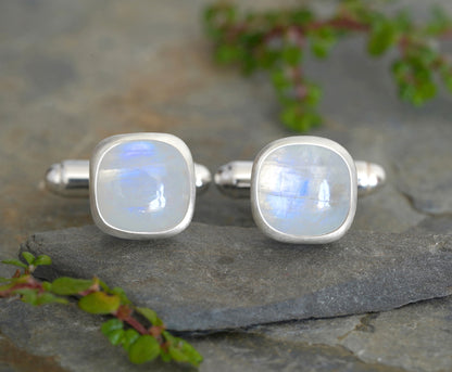 Moonstone Cufflinks in Sterling Silver