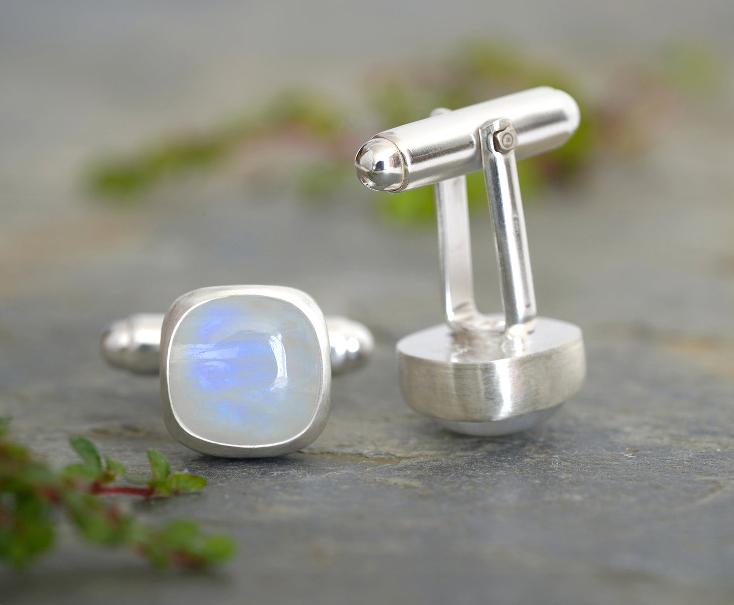 Moonstone Cufflinks in Sterling Silver