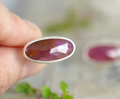 11ct Ruby Cufflinks in Sterling Silver