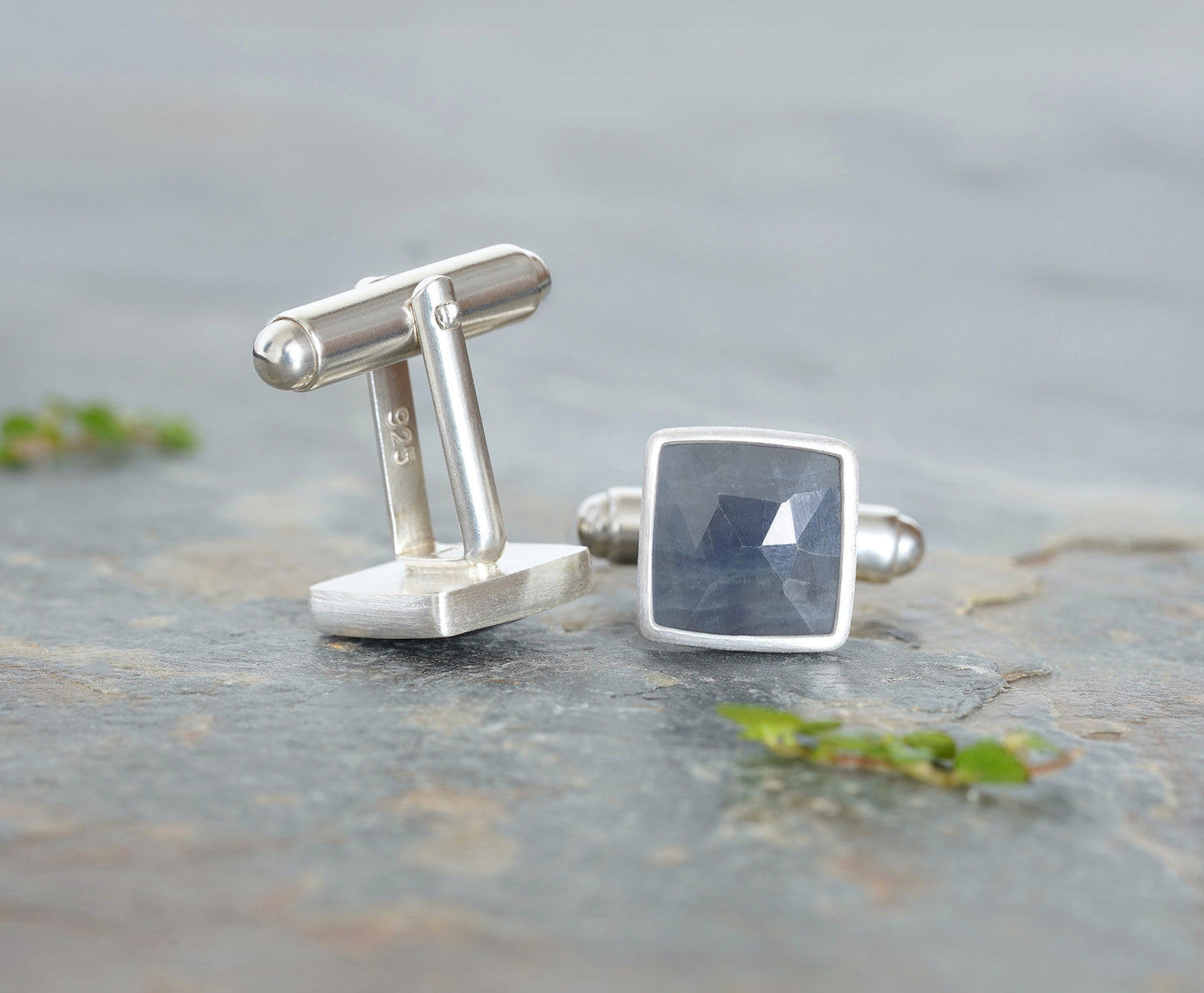 7.5ct Sapphire Cufflinks in Sterling Silver