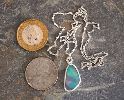 4.3ct Australian Opal Doublet Necklace