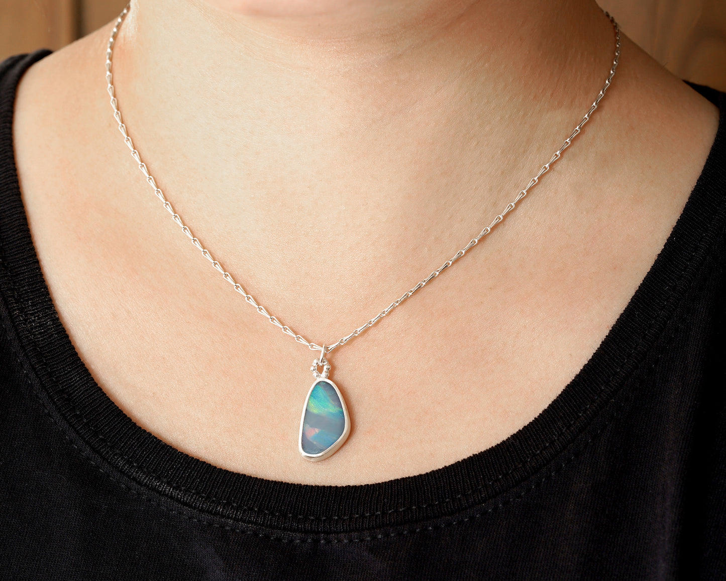 4.3ct Australian Opal Doublet Necklace