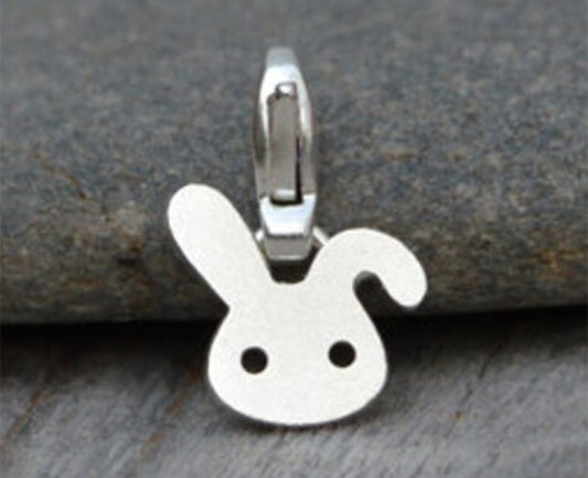 Rabbit Charm in Sterling Silver, Silver Bunny Charm
