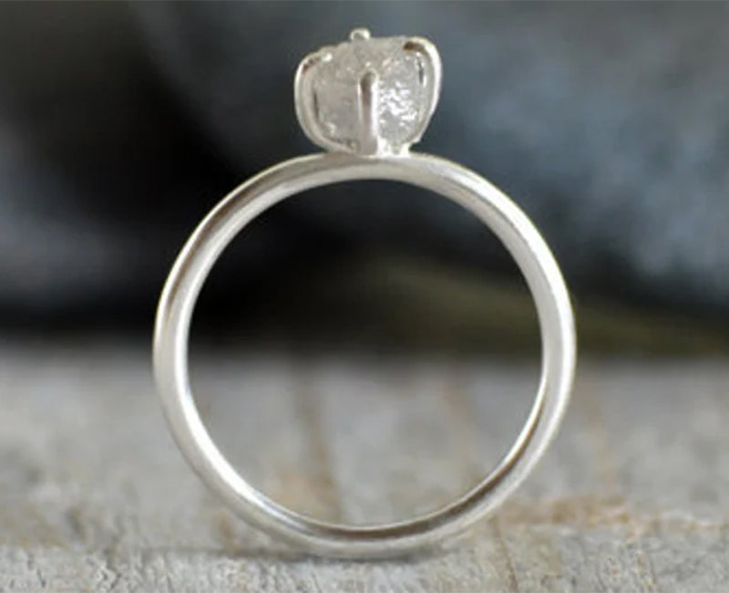 Raw Diamond Cube Engagement Ring