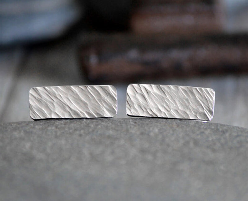 Textured Cufflinks in Sterling Silver