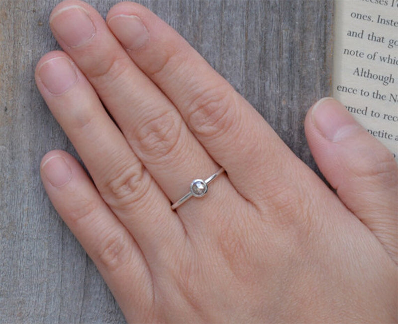 Rose Cut Diamond Engagement Ring, Fancy Coloured Diamond Ring