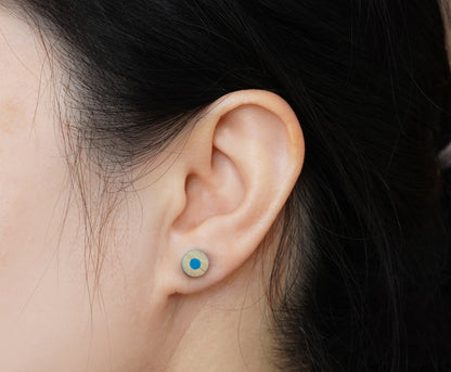 Colour Pencil Stud Earrings, Green Pencil Ear Posts, Blue Pencil Earring