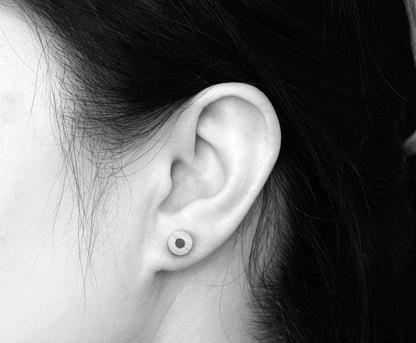 Colour Pencil Stud Earrings, White Stud Earrings, Grey Ear Studs, Black Ear Posts