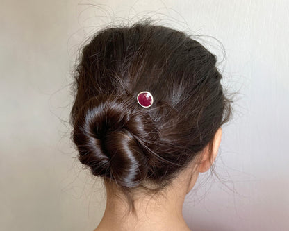 3.55ct Ruby Hairpin in Solid Sterling Silver