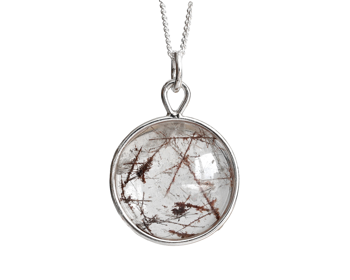 Rutilated Quartz Necklace in Sterling Silver
