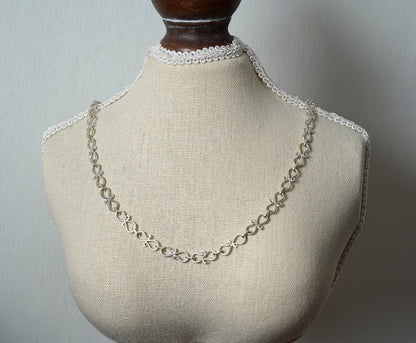 Scroll Link Necklace in Sterling Silver, Unique Handmade Chain Necklace