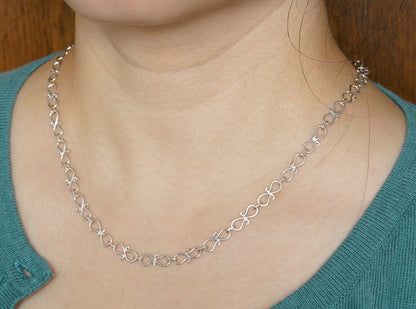 Scroll Link Necklace in Sterling Silver, Unique Handmade Chain Necklace