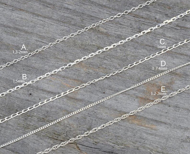 Solid Sterling Silver Chain, Trace, Diamond Cut Trace, Diamond Cut Curb, Curb and Rope