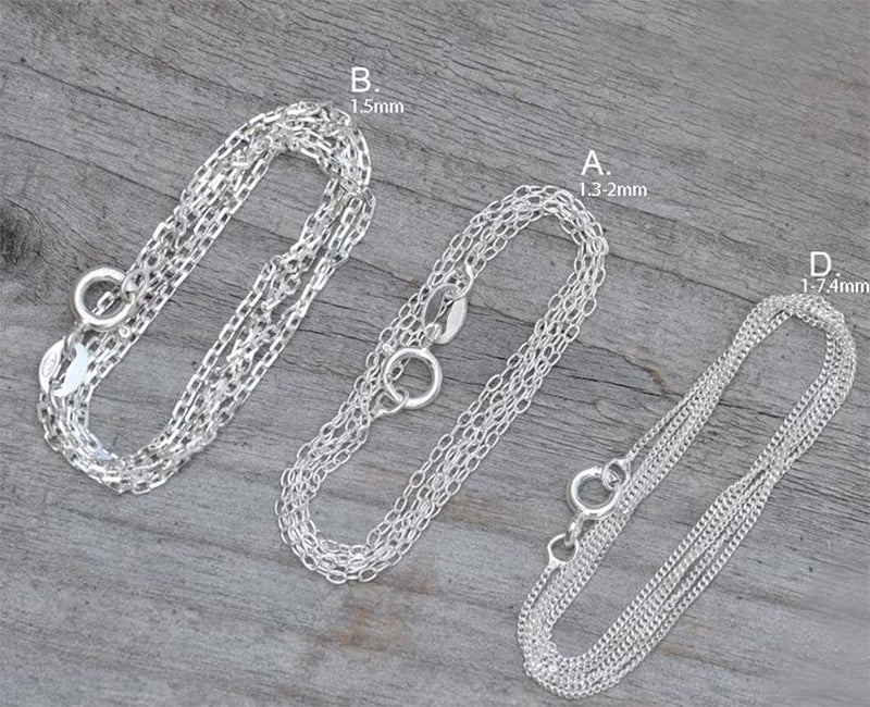Solid Sterling Silver Chain, Trace, Diamond Cut Trace, Diamond Cut Curb, Curb and Rope