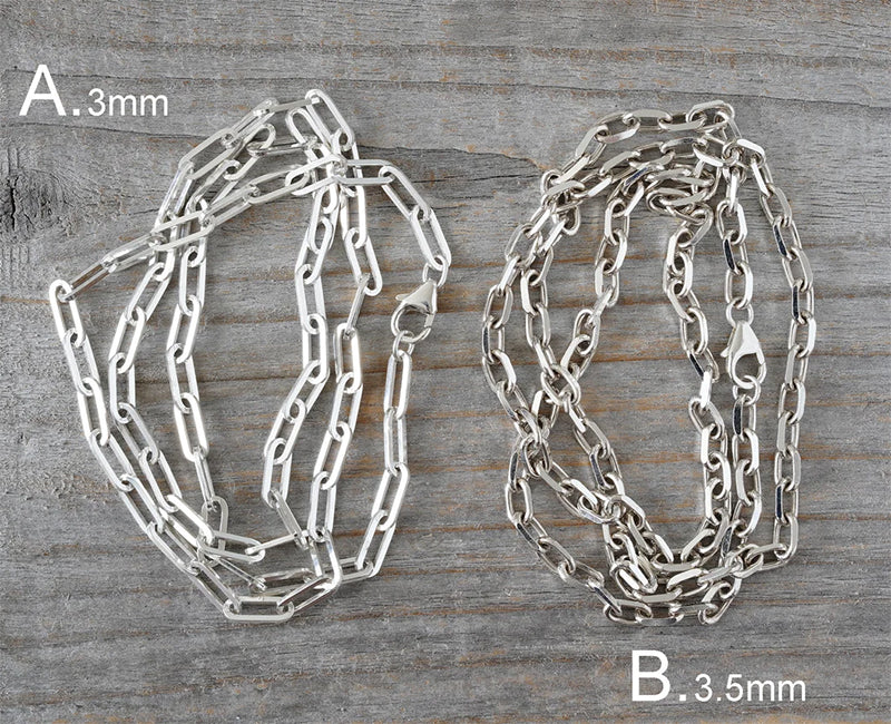 Solid Sterling Silver Trace Chain, with Lobster Clasp